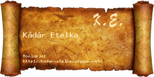 Kádár Etelka névjegykártya